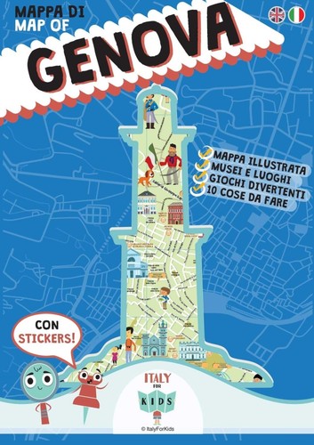Mappa genova illustrata - genova,
