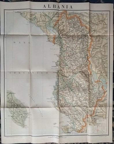 Mappa albania carta fisico - carta,